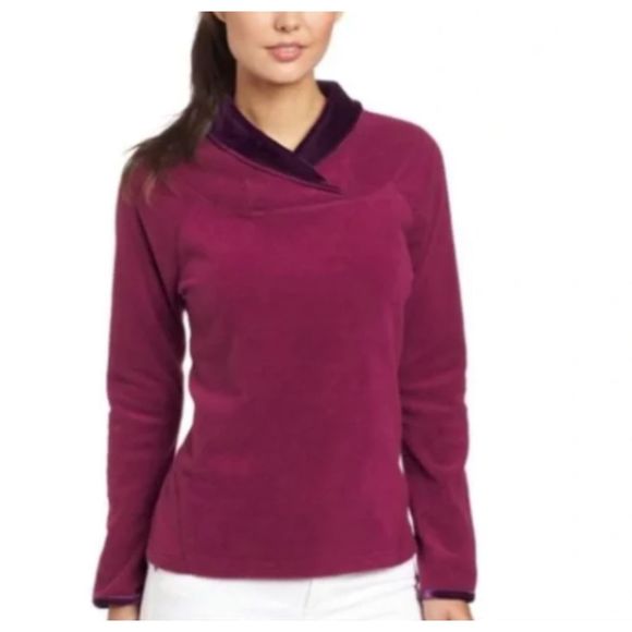 Prana Fleece Pullover with velvet collar size M - Picture 1 of 7